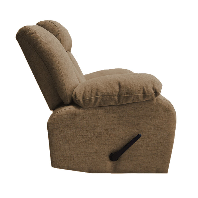 In House Rocking And Rotating Recliner Upholstered Chair with Controllable Back - Brown-906151-BR (6613410676832)