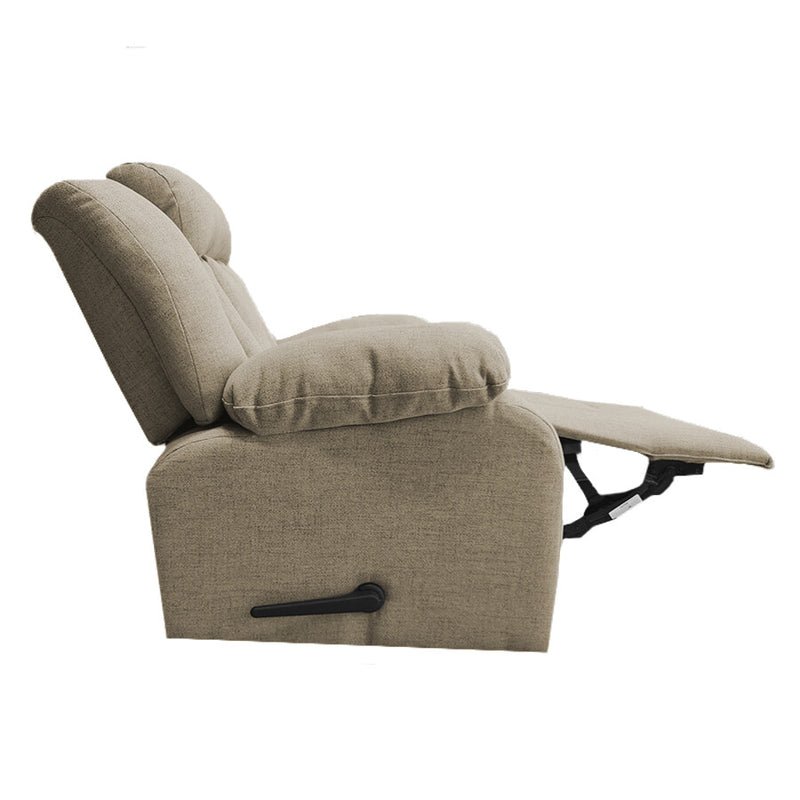 In House Rocking And Rotating Recliner Upholstered Chair with Controllable Back - Black-906151-BL (6613410709600)