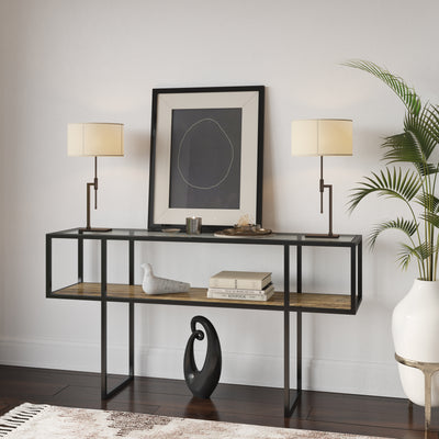 Iron Console Table with Glass Top (6629778391136)