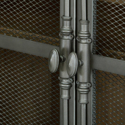 Metal Door Lt  Oak Display Cabinet (6629777244256)