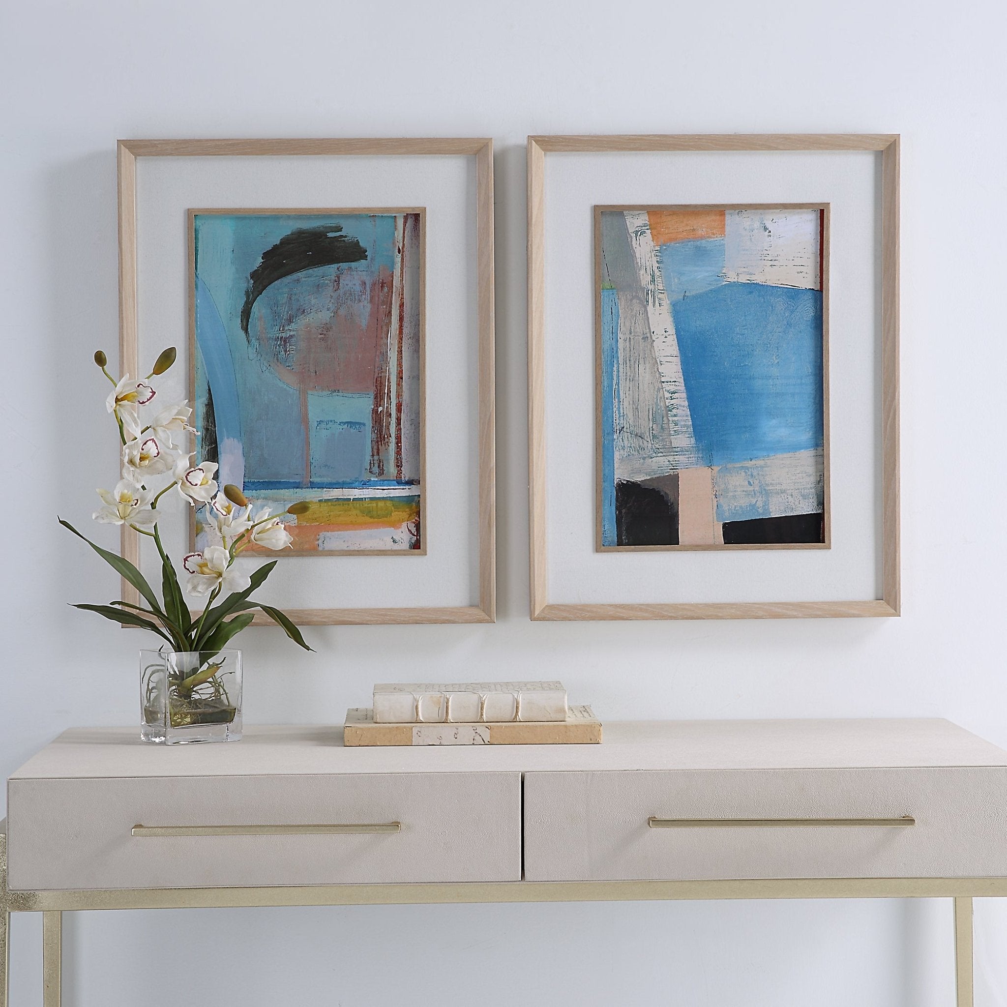 Uttermost Brilliant Clouds Abstract Prints, Set/2 Paintings & Pictures| Uttermost