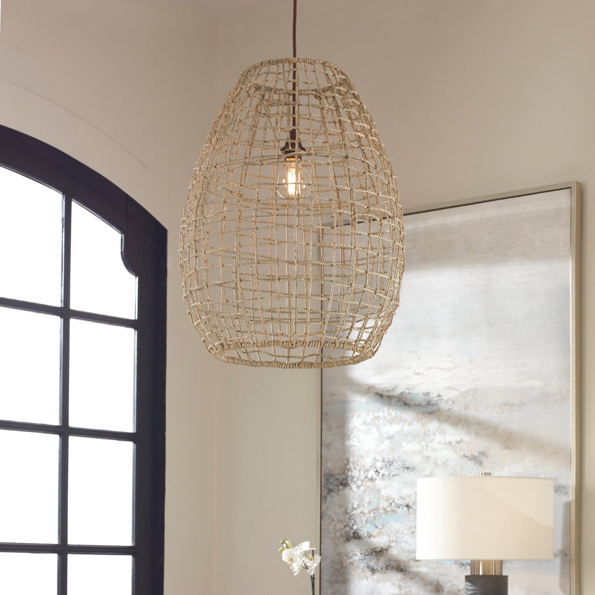 Uttermost Cross Weave 1 Light Pendant Wall Sconces| Uttermost