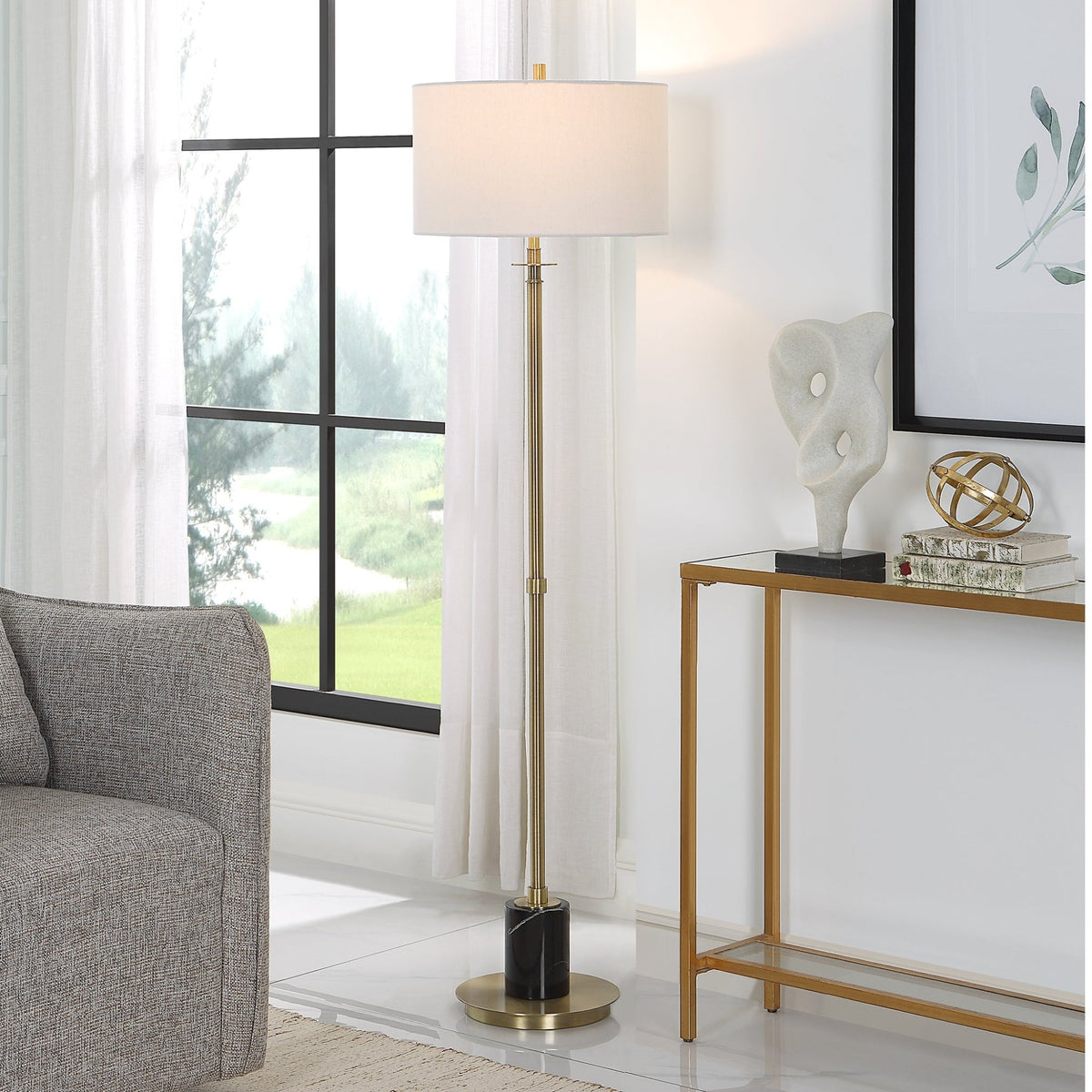 Uttermost Guard Brass Floor Lamp Floor lamps| Uttermost