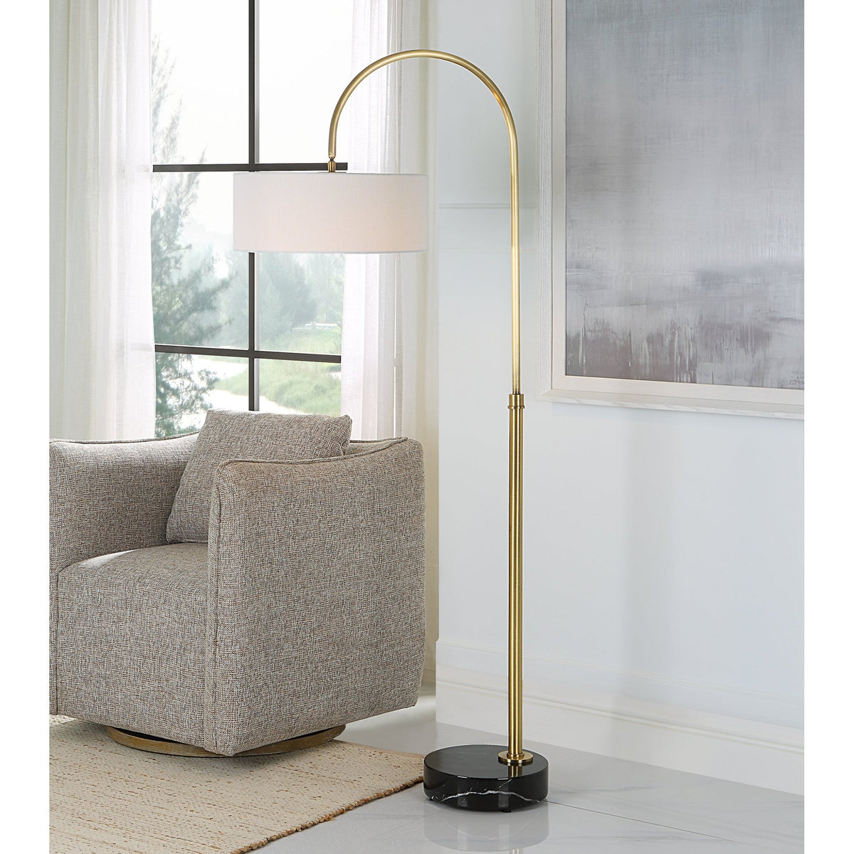 Uttermost Huxford Brass Arch Floor Lamp Floor lamps| Uttermost
