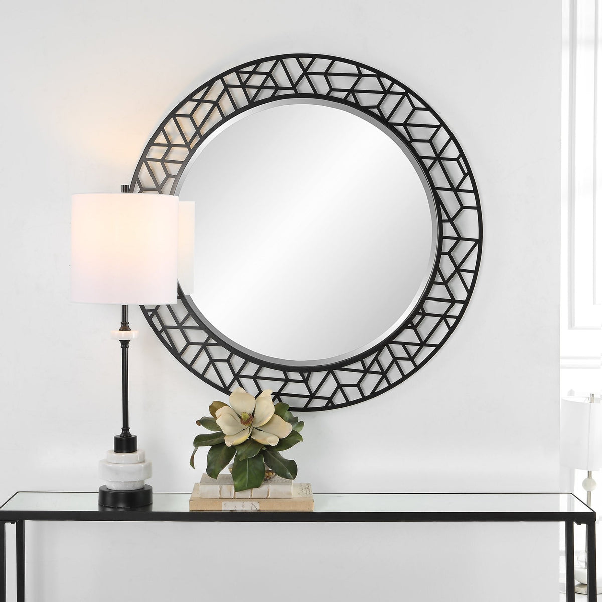 Uttermost Mosaic Metal Round Mirror Mirrors| Uttermost