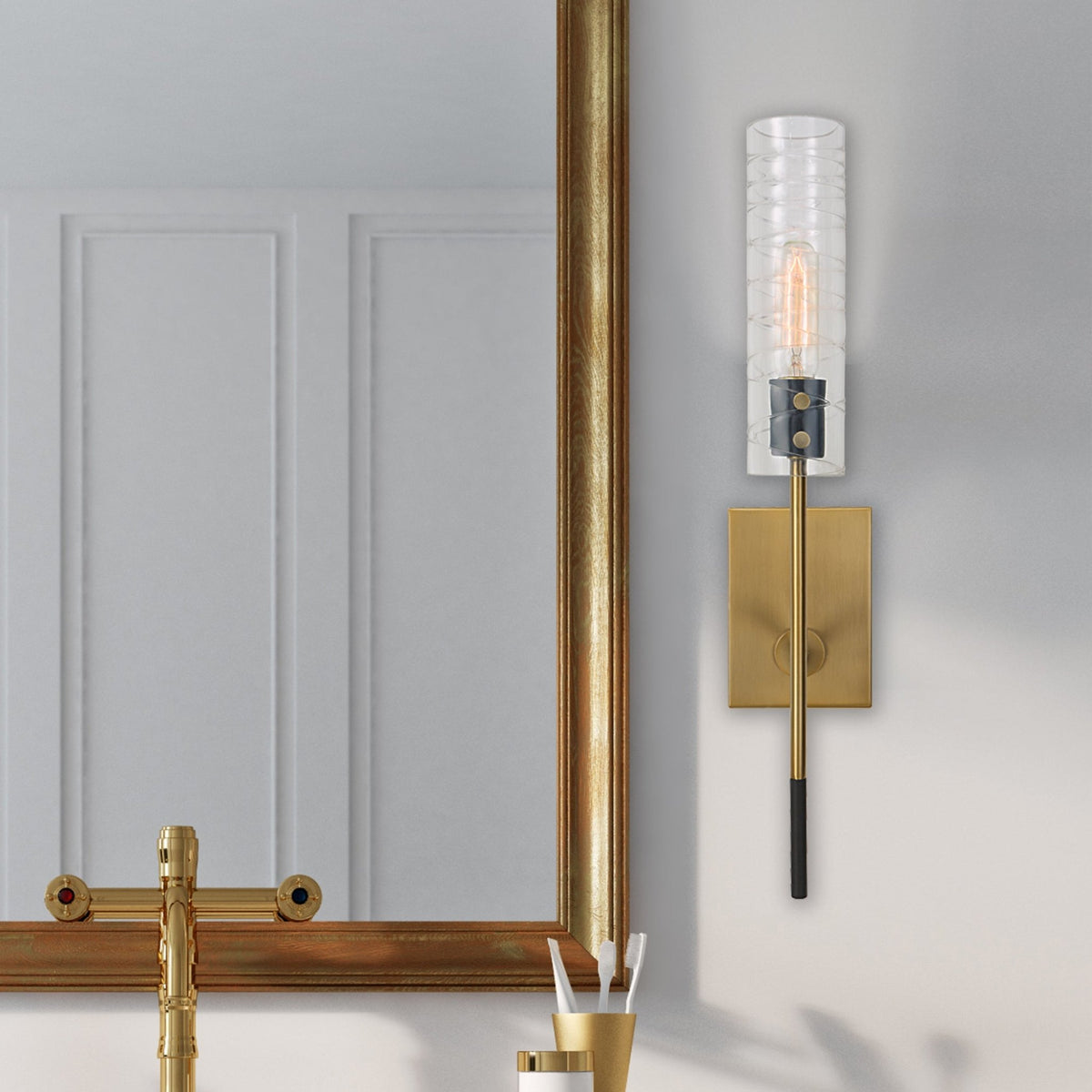 Uttermost Telesto 1 Light Brass Sconce Wall Sconces| Uttermost