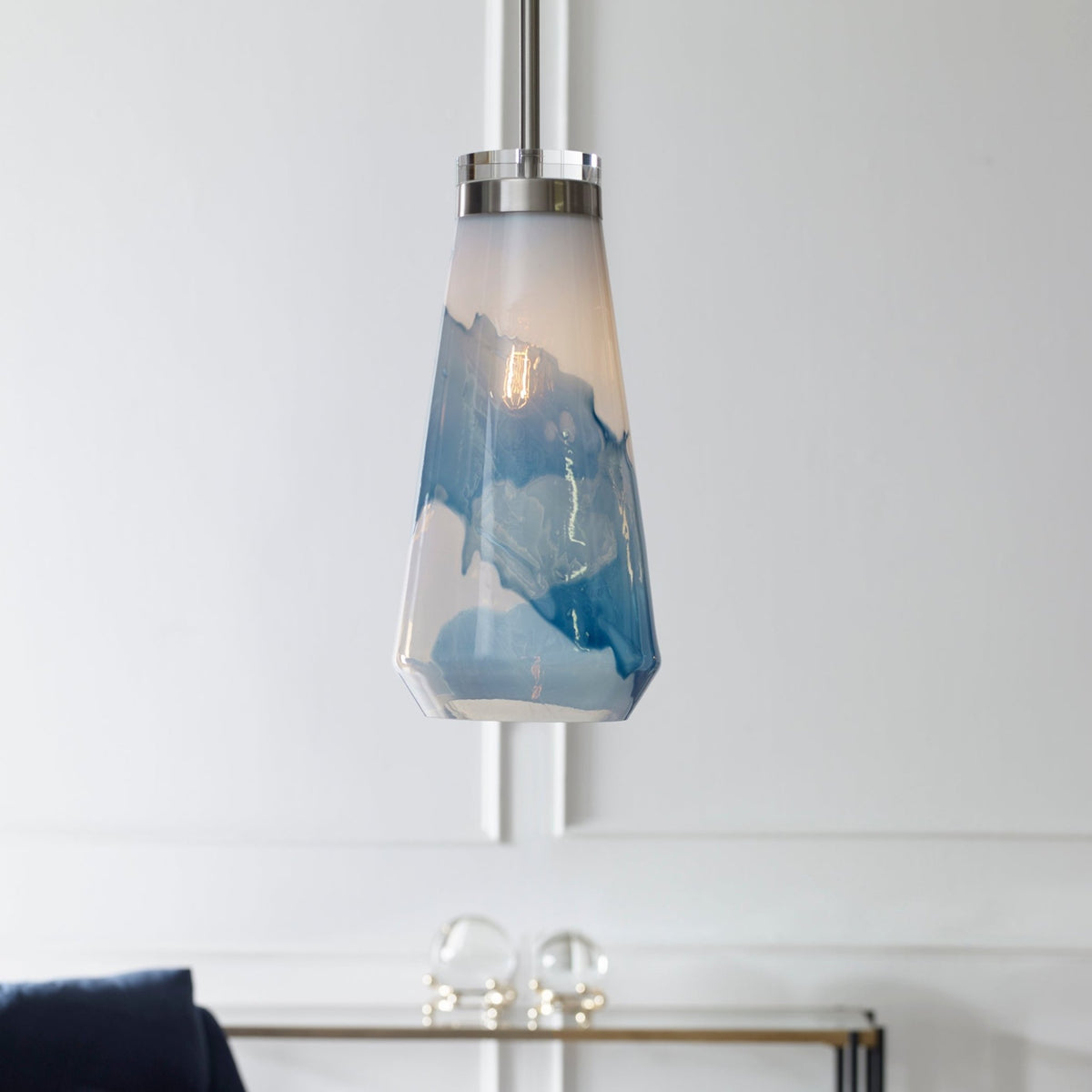 Uttermost Windswept Blue & White 1 Light Mini Pendant Wall Sconces| Uttermost
