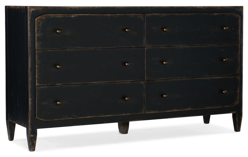 Six-Drawer Dresser- Black - Al Rugaib Furniture (4688710631520)