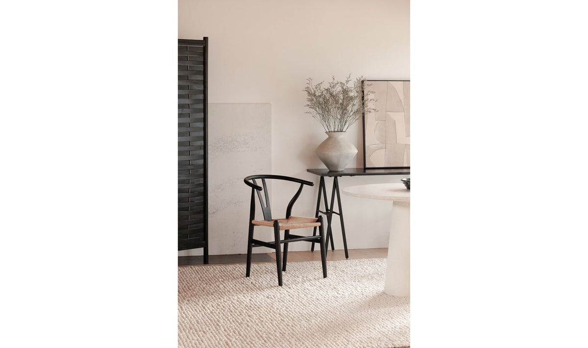 Ventana Dining Chair Black And Natural-M2 Dining Chairs| Moe's Home