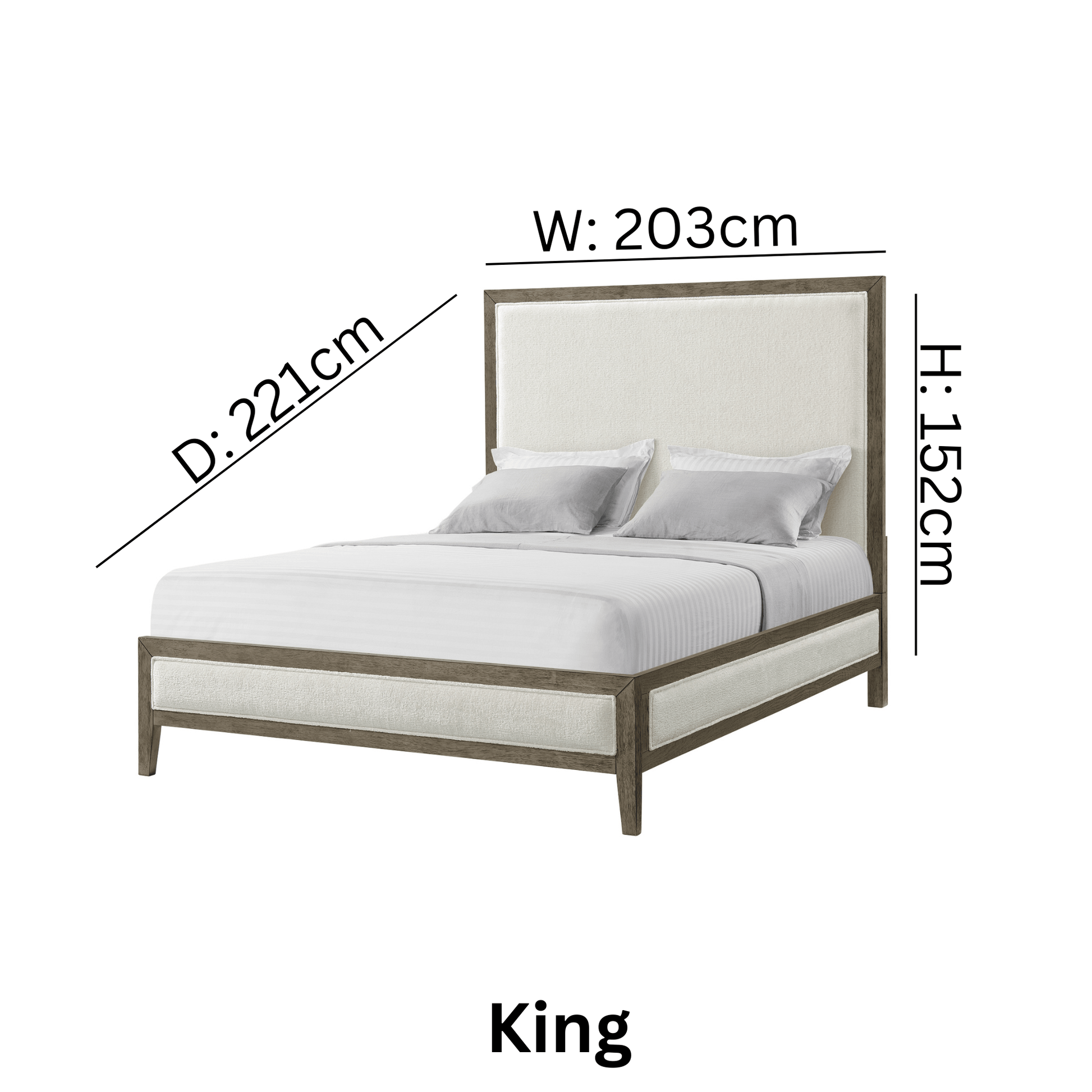 Versailles Contemporary White Bouclé Bed Beds| Roots Furniture