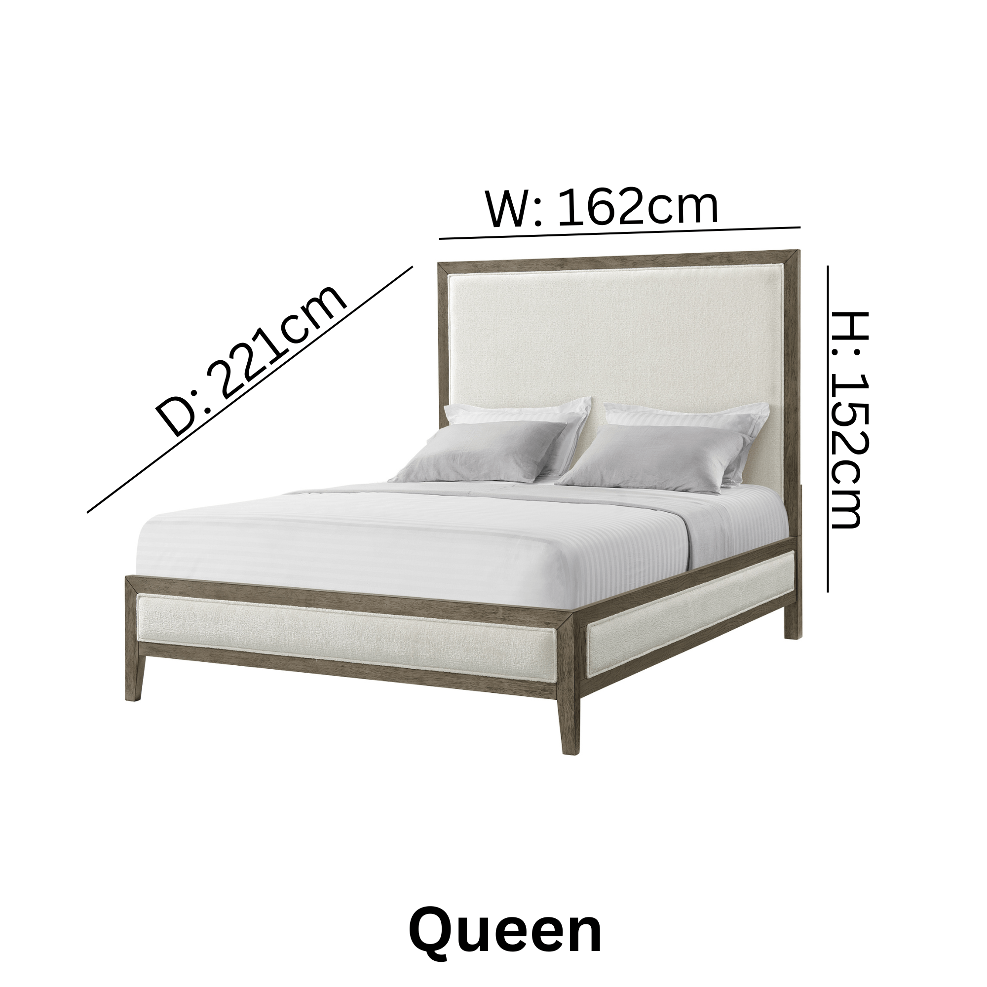 Versailles Contemporary White Bouclé Bed Beds| Roots Furniture