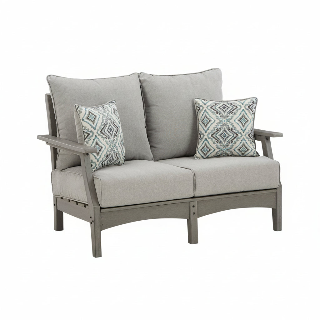 Visola Outdoor Loveseat with Cushion Outdoor Loveseats & Sofas| Ashley Homestore