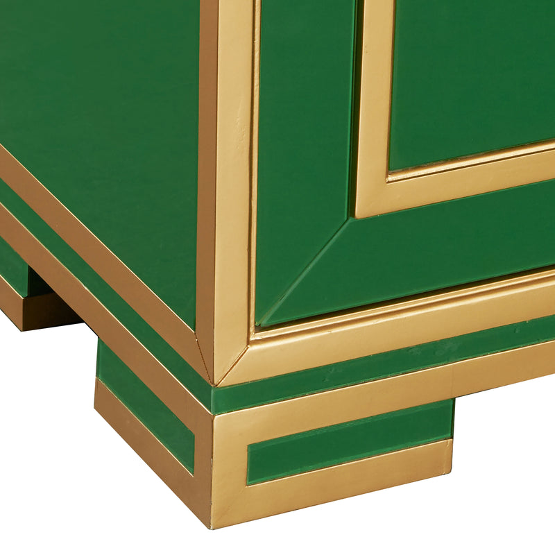 Two Door Emerald & Gold Glass Chest (6629778948192)