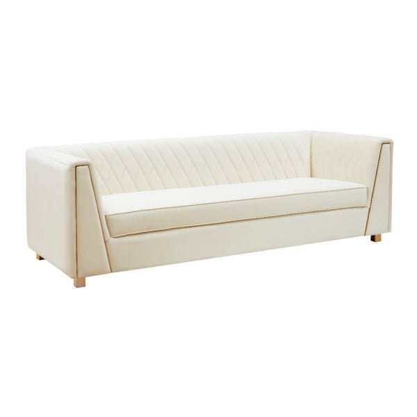 Wafa Cream Velvet Sofa Sofas & Loveseats| TOV