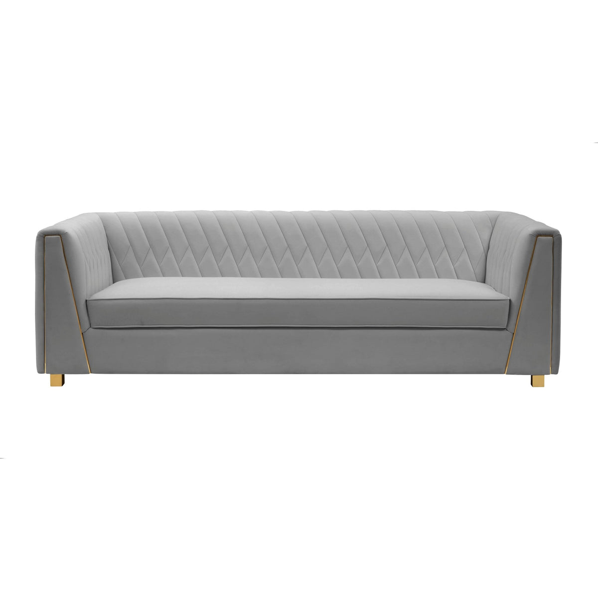 Wafa Light Grey Velvet Sofa Sofas & Loveseats| TOV