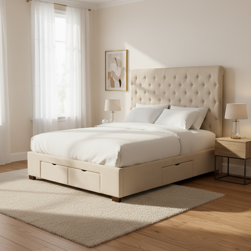 Waldorf Storage Bed Boulder Sand Beds| Roots Furniture