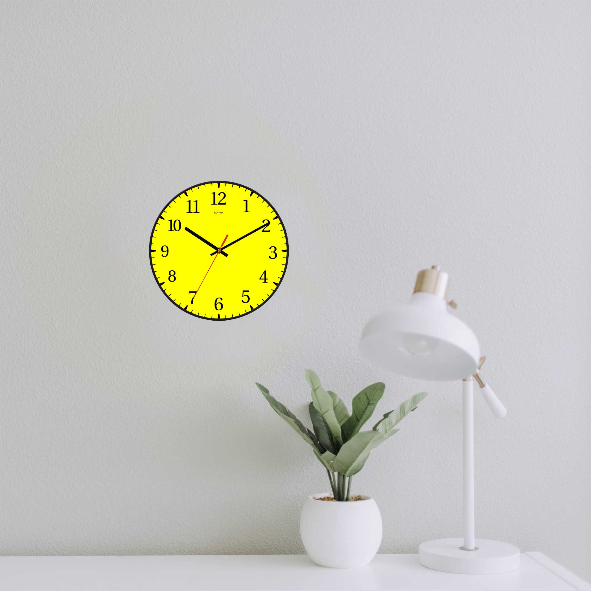 Wall Clock Decorative yellow Battery Operated -LWHSWC30B-C19 Clocks| LOWHA