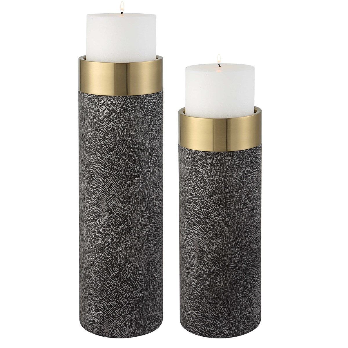 Wessex Candleholders, Gray, S/2 Candle Holders| Uttermost