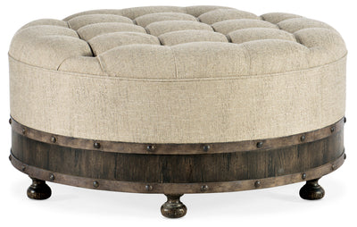 Giddings Round Upholstered Cocktail Table - Al Rugaib Furniture (4688811851872)