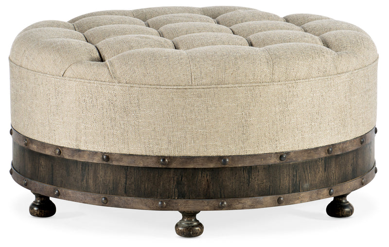 Giddings Round Upholstered Cocktail Table - Al Rugaib Furniture (4688811851872)