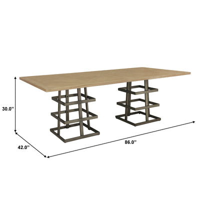 Rectangular Metal Strap Dining Table (6629782159456)