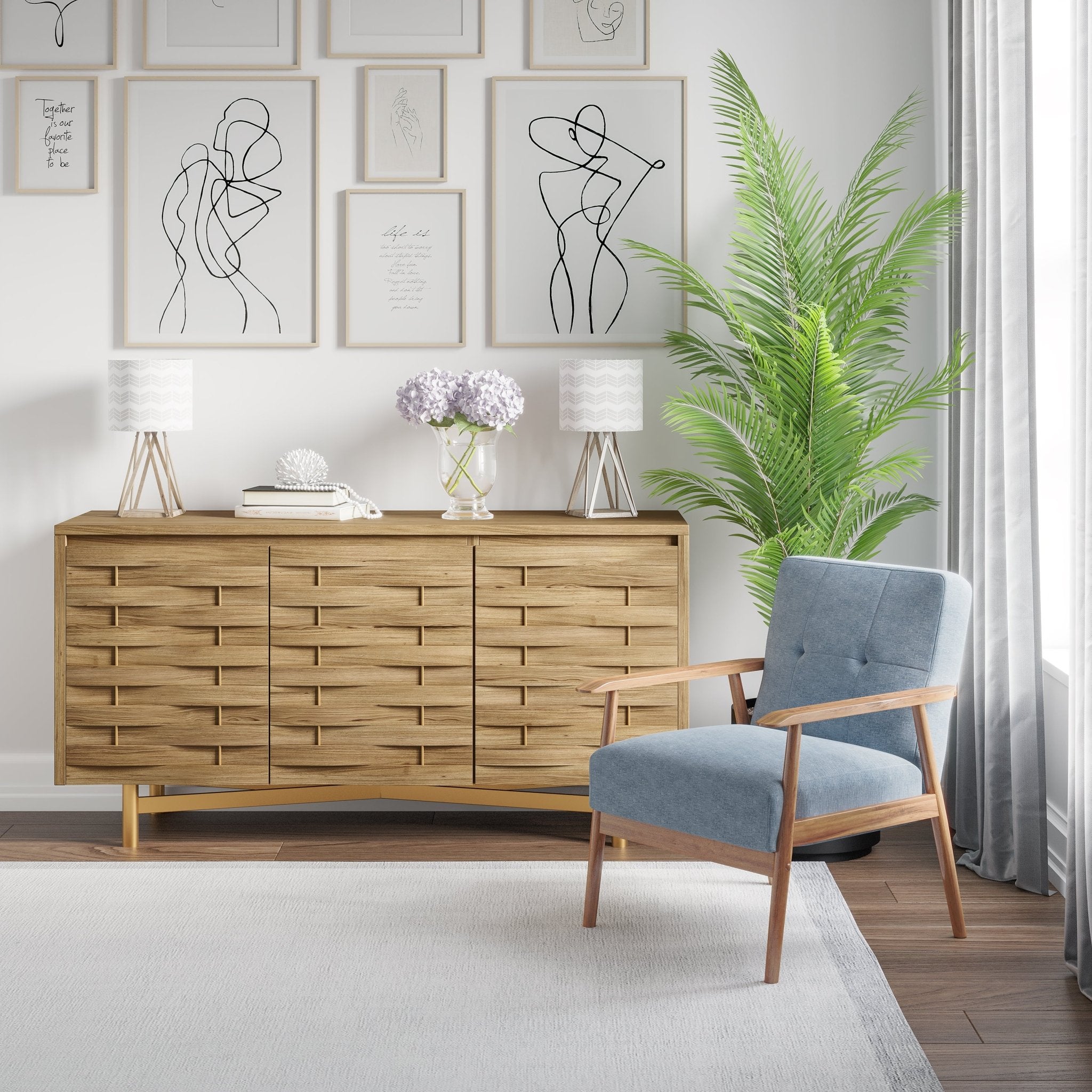 Woven Door Acacia Sideboard Consoles & Sideboards| Hooker