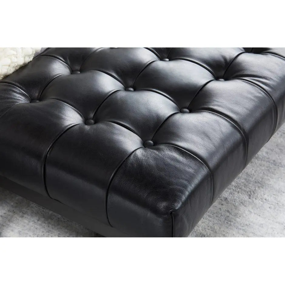 Wyatt Leather Bench Black Benches| Moe's Home