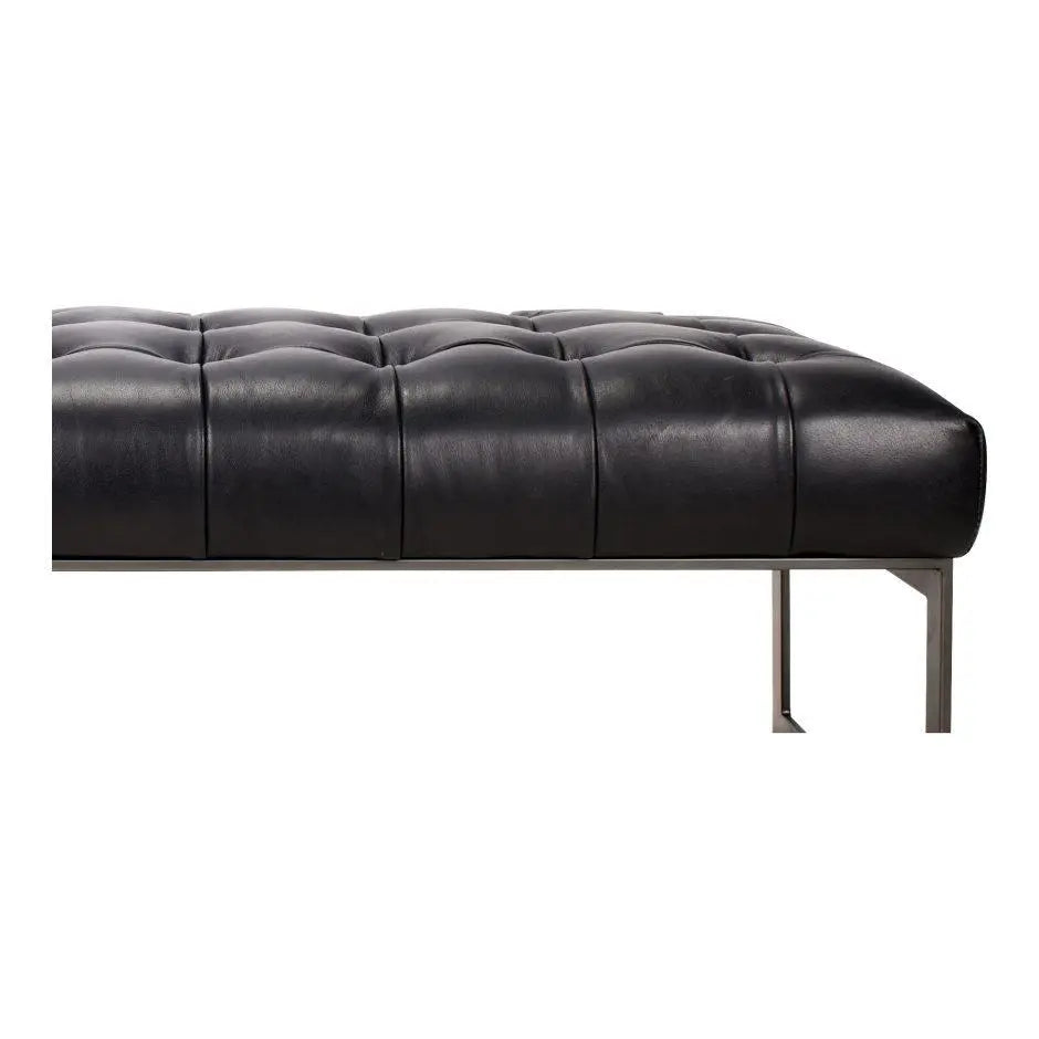 Wyatt Leather Bench Black Benches| Moe's Home