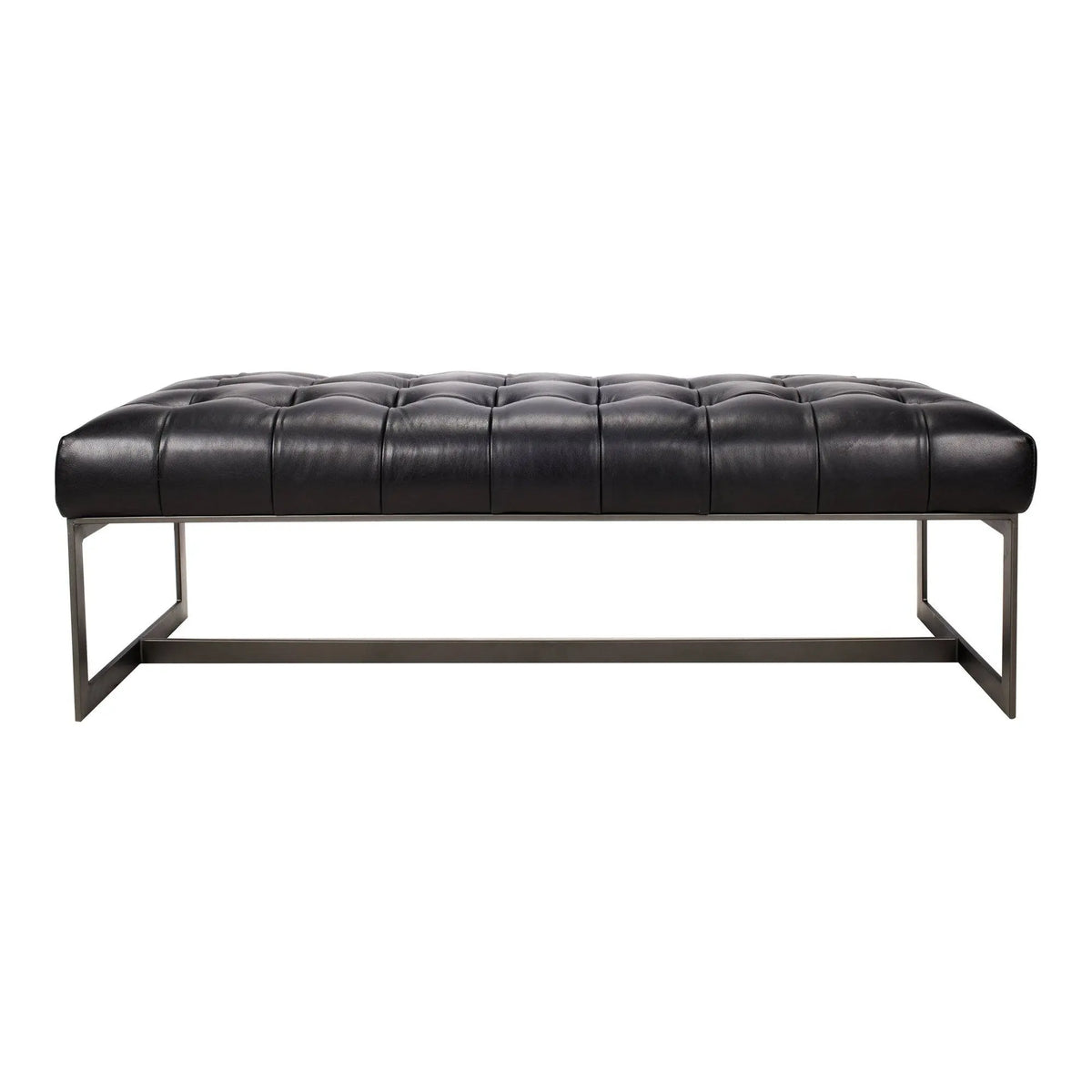 Wyatt Leather Bench Black Benches| Moe's Home