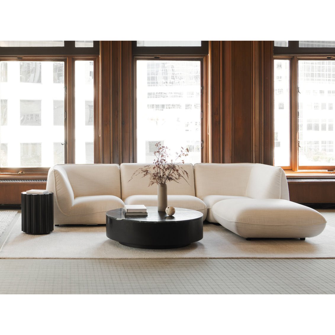Zeppelin Corner Chair Salt Stone White Sectionals| Moe's Home