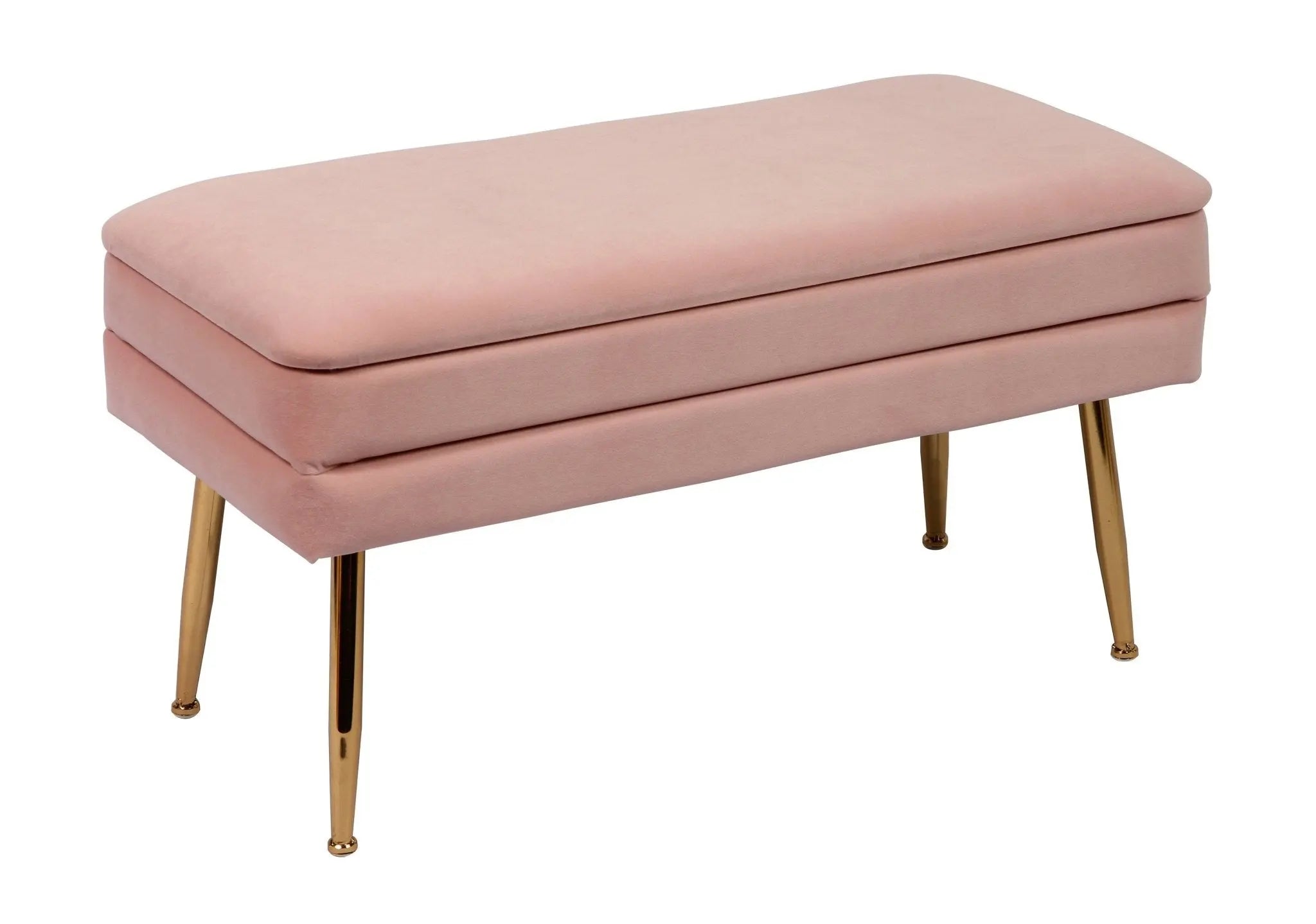 Ziva Blush Velvet Storage Bench Benches| TOV