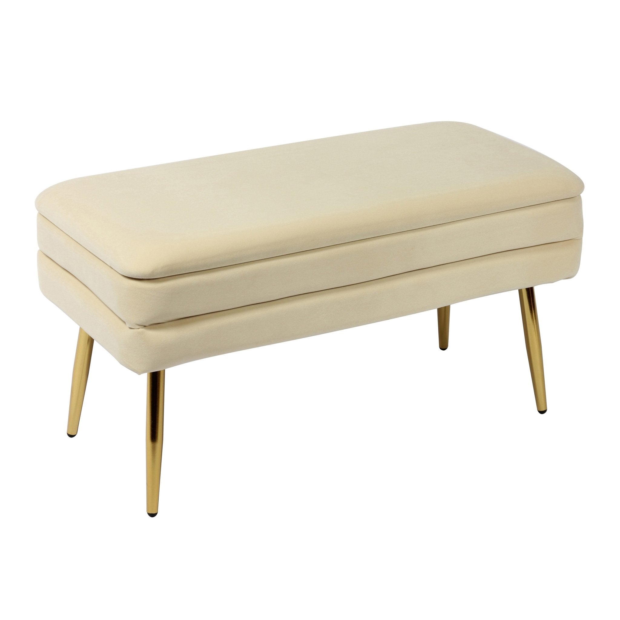 Ziva Cream Storage Bench Benches| TOV